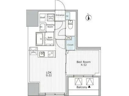 ウィステリア エス 上野(1LDK/3階)の間取り写真