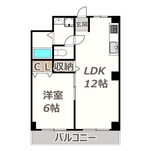 ニッシンハイツ(1LDK/5階)の間取り写真