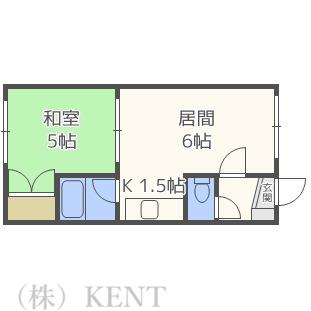 リバーグリーン N(1LDK/2階)の間取り写真