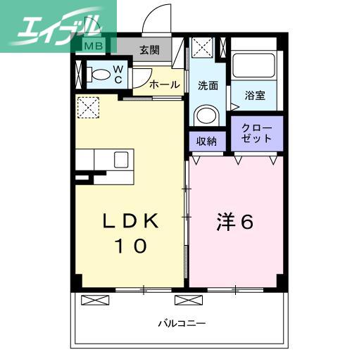 VIVAグランデ(1LDK/3階)の間取り写真