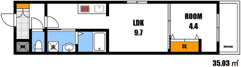 エトワール(1LDK/5階)の間取り写真