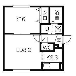 デナーロ・ジオ(1LDK/1階)の間取り写真