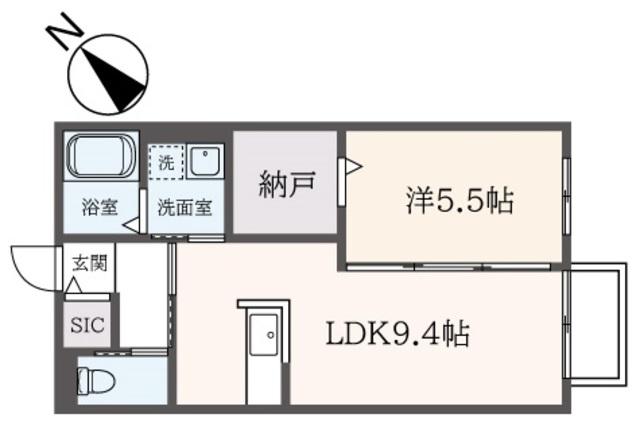 ボワソレイユ(1LDK/2階)の間取り写真