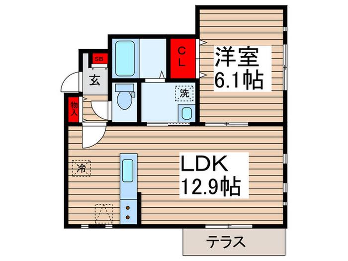 BELLE ROBE(1LDK/1階)の間取り写真