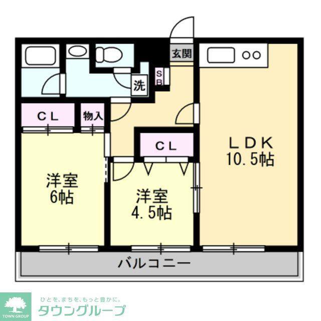 明日香IIテラス(2LDK/2階)の間取り写真