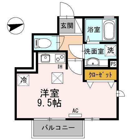 アケボノVIII-アケボノ8-(ワンルーム/1階)の間取り写真