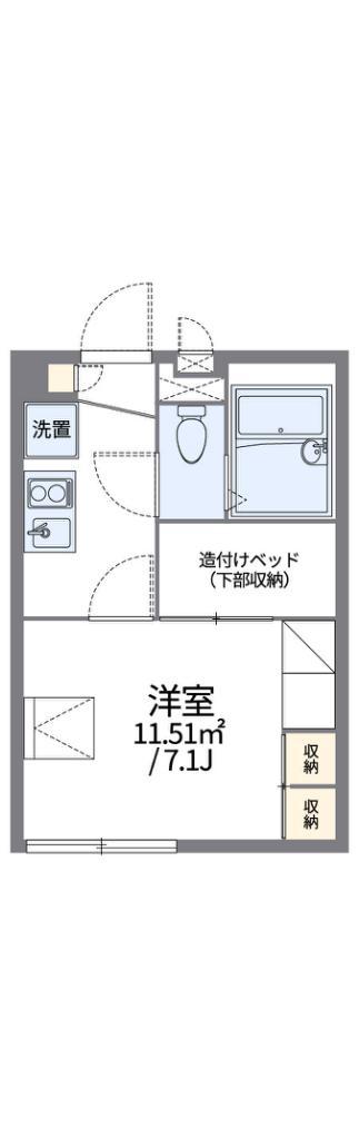 レオパレスシュッドエコール(1K/2階)の間取り写真