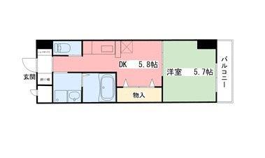 メゾン ド クレチュール(1DK/2階)の間取り写真