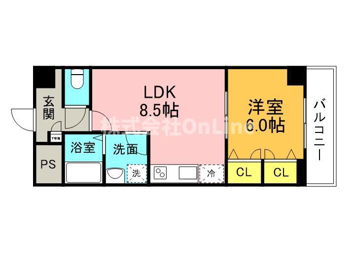 ラ・ポーエあき(1LDK/1階)の間取り写真