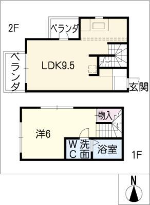 シャングリラIII(1LDK/2階)の間取り写真