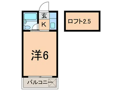 メゾン・キャロット(ワンルーム/1階)の間取り写真