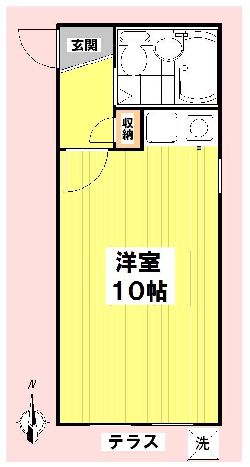 STEPS(ワンルーム/1階)の間取り写真