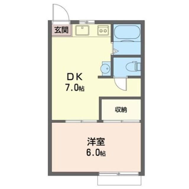 北條マンション(1DK/1階)の間取り写真