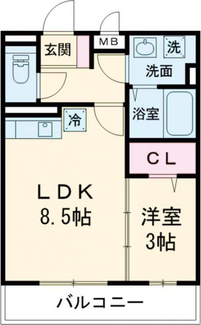 ハナミズキ(1LDK/3階)の間取り写真