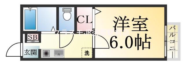 ビーライン須磨(1K/1階)の間取り写真