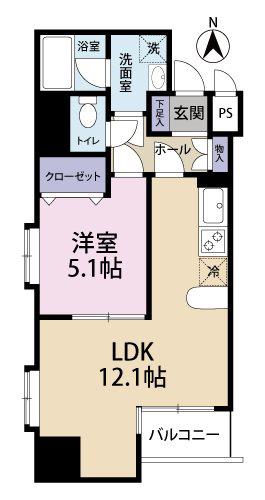 ローレルコート常盤(1LDK/3階)の間取り写真