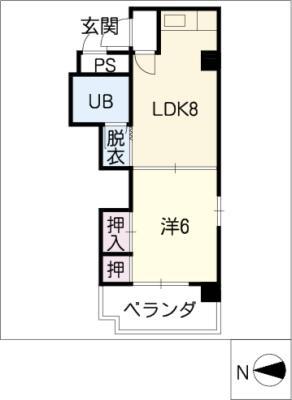 ロイヤルフラット松屋町(1LDK/3階)の間取り写真