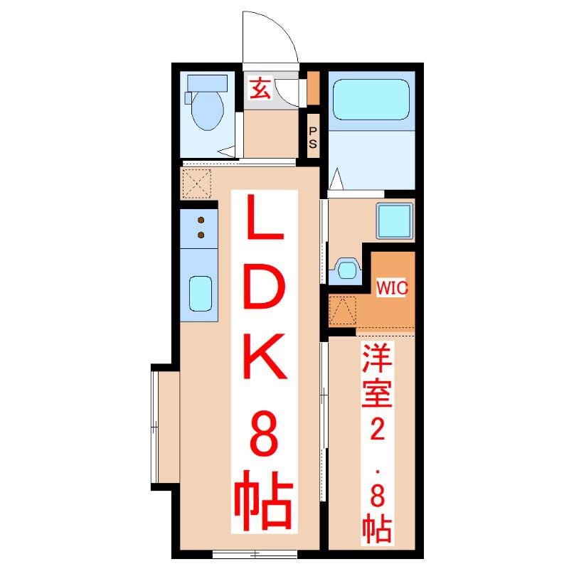 ESPACE(1LDK/1階)の間取り写真