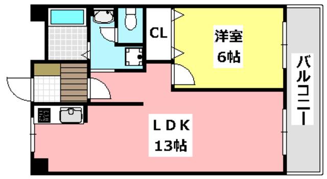 パークハイツミシマ(1LDK/4階)の間取り写真