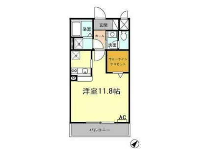 GRANDEUR陶館(ワンルーム/3階)の間取り写真