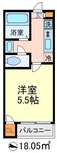 クレア代田(1K/2階)の間取り写真