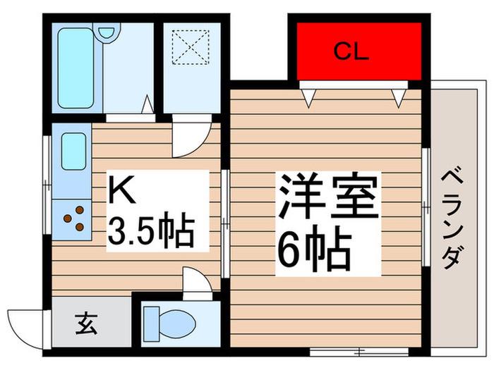 エクセルコート東菅野(1K/1階)の間取り写真