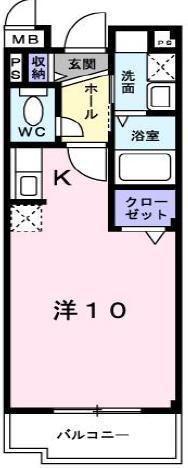 プリムローズ II(1K/3階)の間取り写真