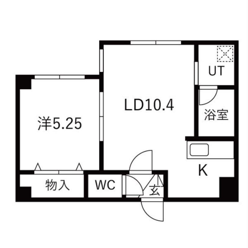 ラ・ベル・ポール(1LDK/2階)の間取り写真