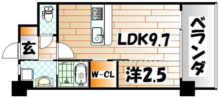 メディクレスト(1LDK/4階)の間取り写真