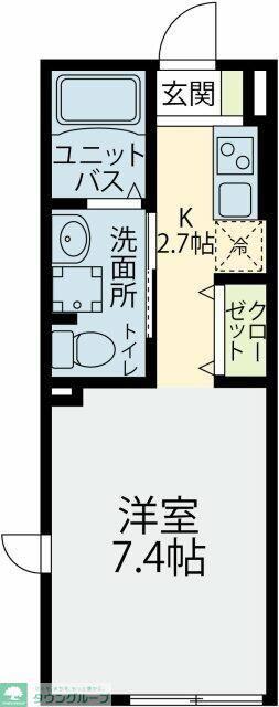 ウィンヒル下藤沢(1K/2階)の間取り写真