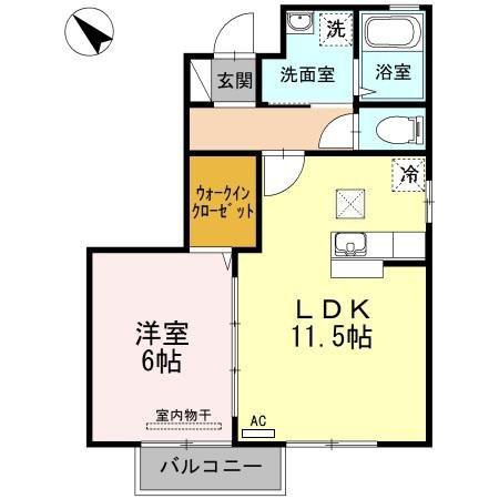 プレミールハウス(1LDK/1階)の間取り写真