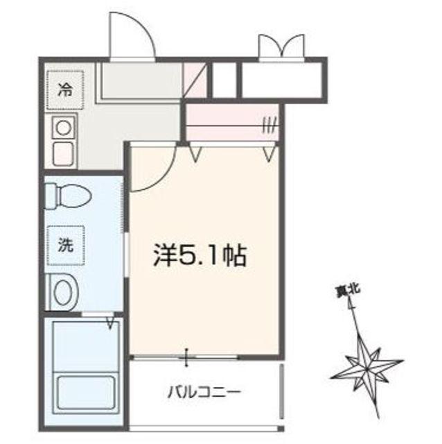 MELLAS川口(1K/1階)の間取り写真