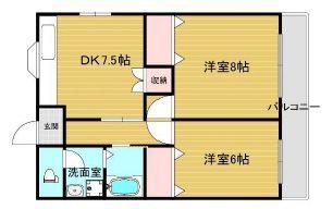 ジョイメゾン21(2DK/2階)の間取り写真