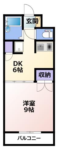 プラザヴィラ A棟(1DK/3階)の間取り写真