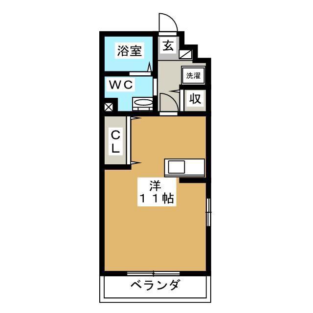 アビテ弁天(ワンルーム/2階)の間取り写真