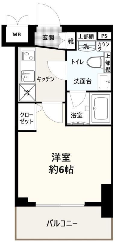 XEBEC平和島(1K/9階)の間取り写真