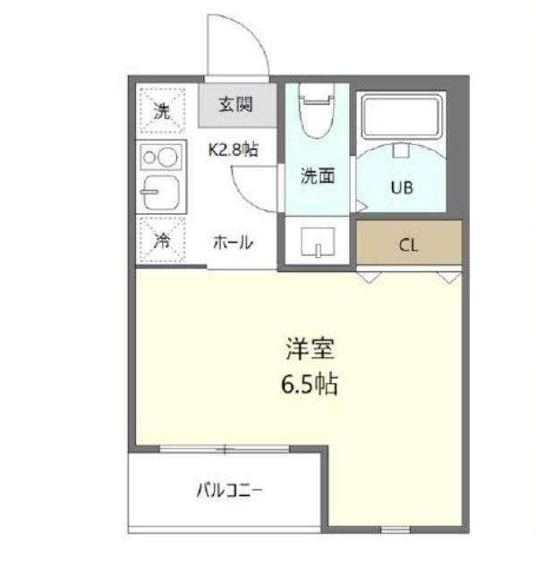 HAKUGA(1K/1階)の間取り写真