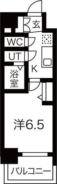 メイクス矢場町II(1K/8階)の間取り写真