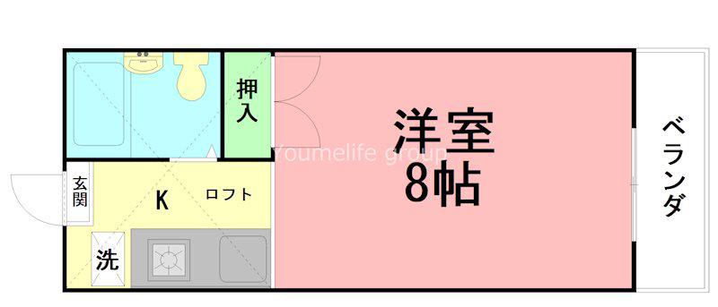 パナポートさがみ(ワンルーム/2階)の間取り写真