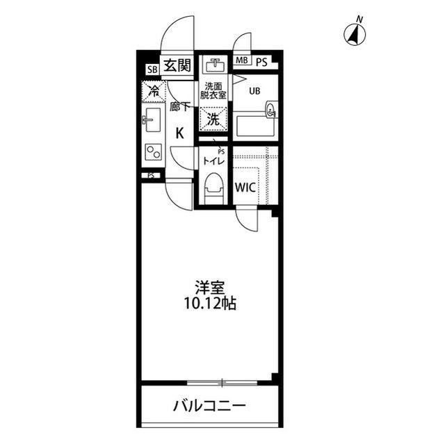 アンプルールフェール THEEARTH(1K/1階)の間取り写真