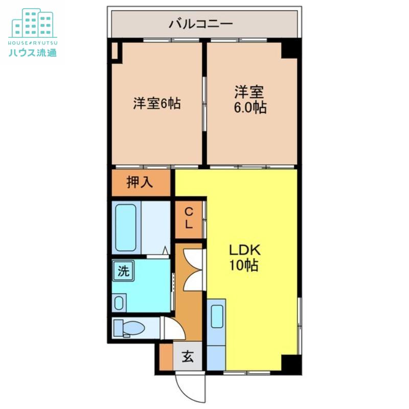 トレジャーマンション(2LDK/4階)の間取り写真