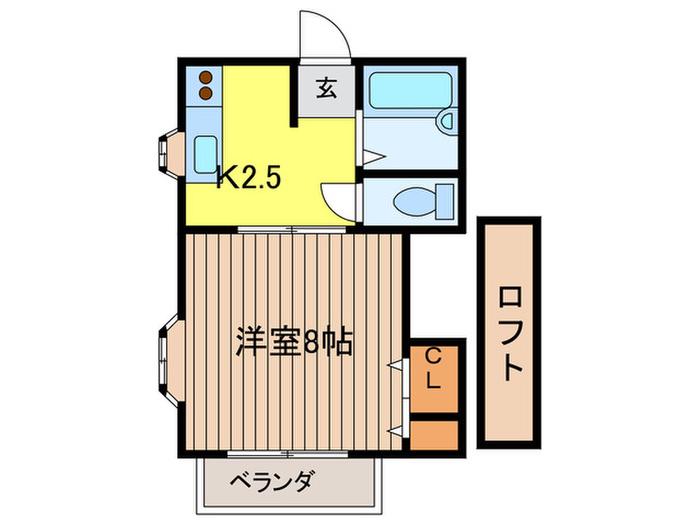 ホワイトヴィレッジ2(1K/2階)の間取り写真