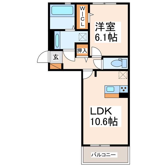 ソレイユハイム(1LDK/2階)の間取り写真