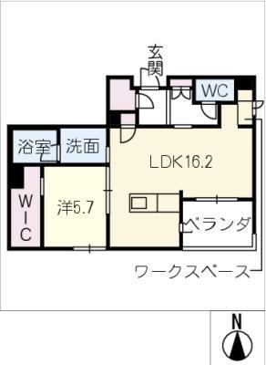 SOIRE 白壁(1LDK/1階)の間取り写真