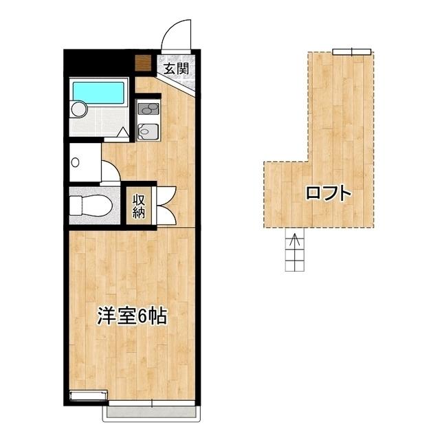 クレールレオ(ワンルーム/2階)の間取り写真
