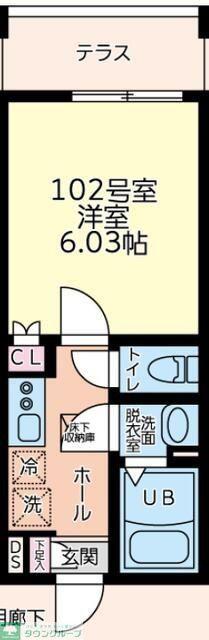 フルセイル中山II(1K/2階)の間取り写真