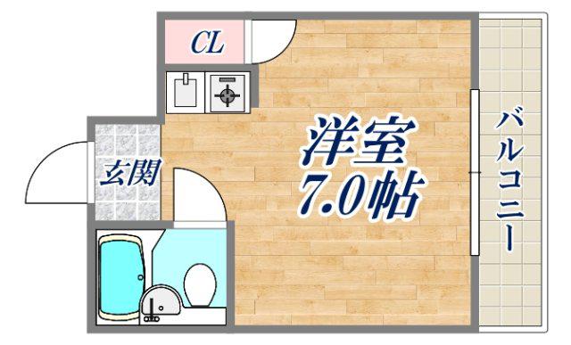 ダイド-メゾン塚口Ⅱ(ワンルーム/4階)の間取り写真