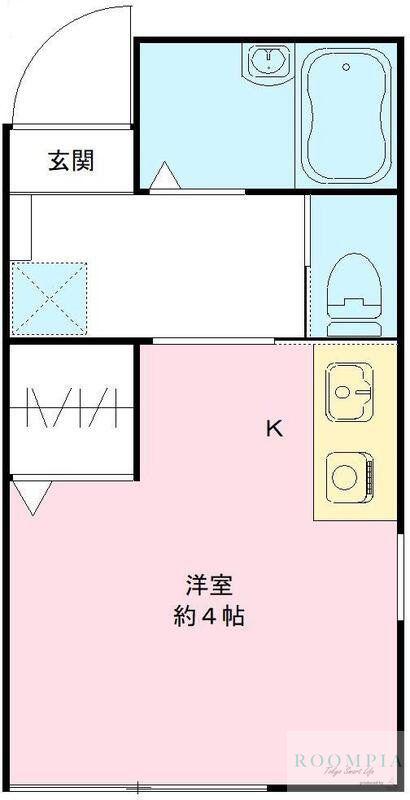 ハウス青木(ワンルーム/1階)の間取り写真