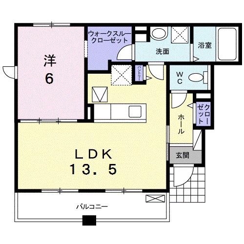 パインオークIV(1LDK/1階)の間取り写真