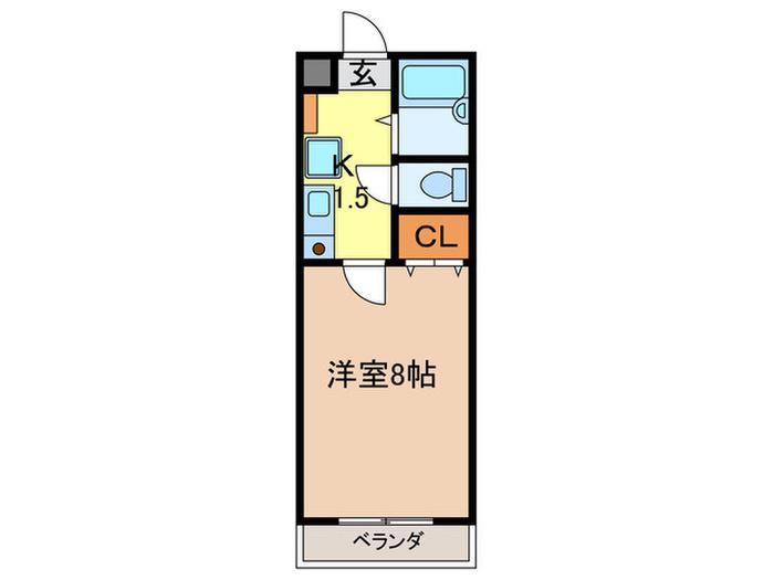 アストリー赤城(1K/5階)の間取り写真